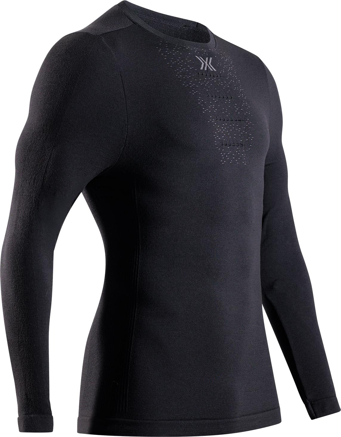 Thermo-T-Shirt mit langen ärmeln / Griff / ärmel Mightywool Shirt LS M Black für Herren aus Wolle Größe XL schwarz