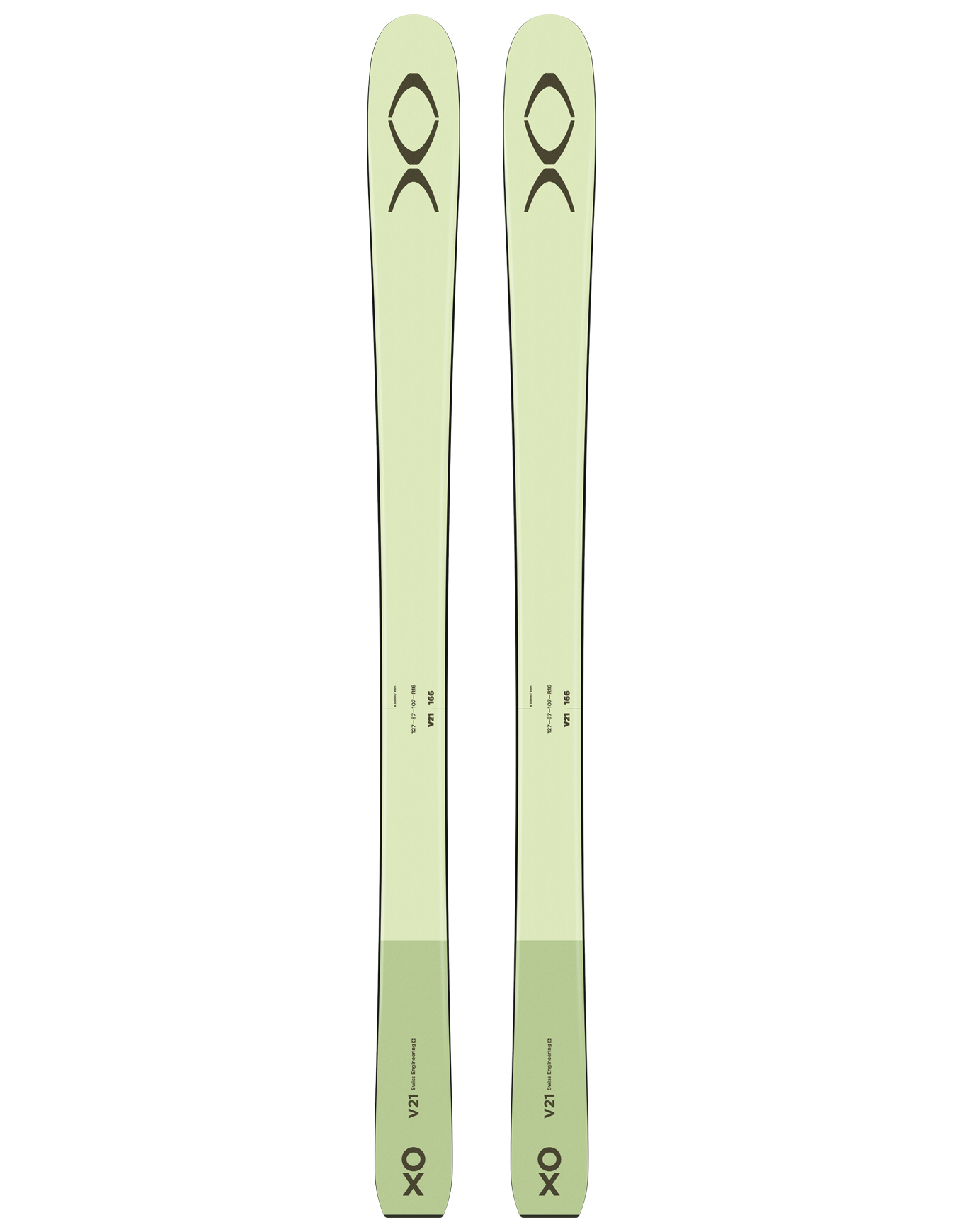 Skis de piste polyvalents - XO V21 Green Tea Tuscany Olive 2025 en Bois - Taille 154 cm - Vert