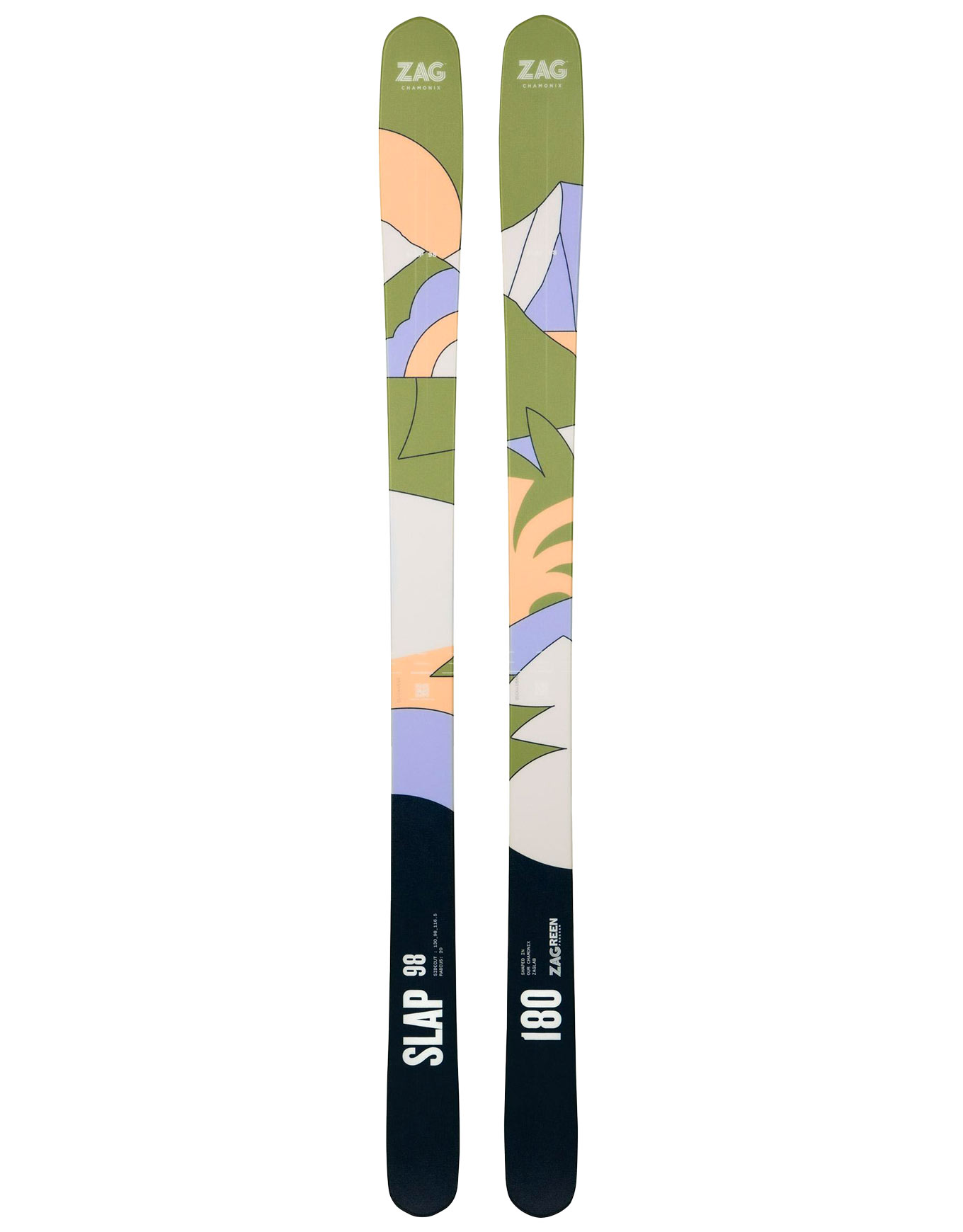 Skis freeride - Slap 98 2026 - Taille 173 cm - Vert
