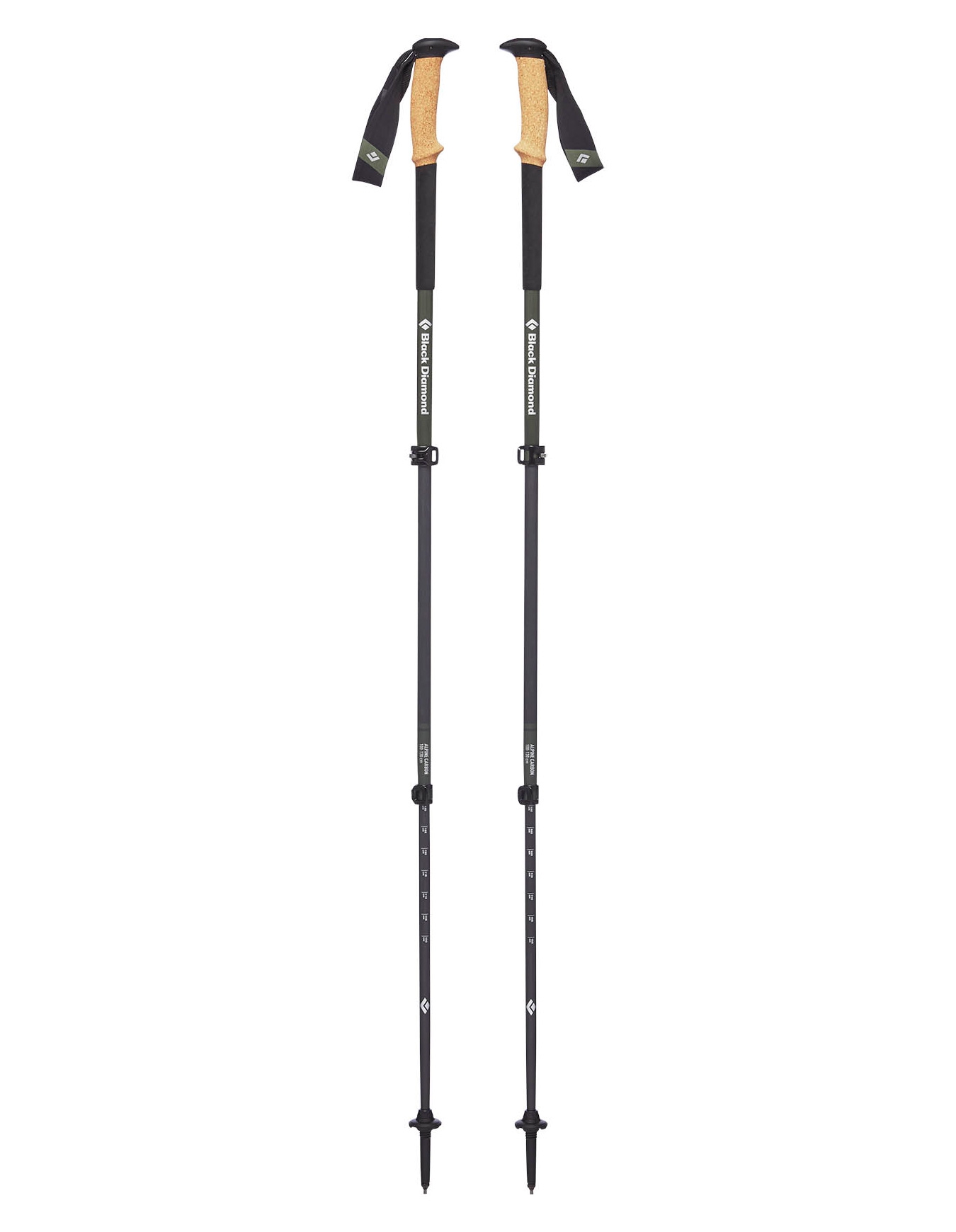 Bâtons de randonnée réglables - Alpine Carbon Cork Trekking Tundra en Aluminium - Kaki