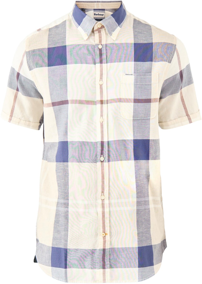 Chemise en coton et lin - Douglas S/S Tailored Shirt Oban Mist Tartan en Coton - Taille M - Beige