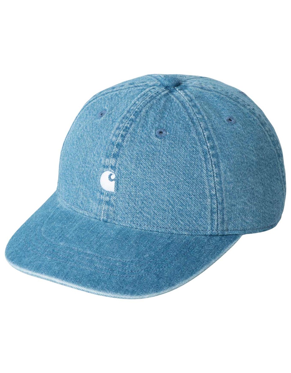 Casquette à visière courbée en jean - Lucas Cap Blue en Coton - Bleu