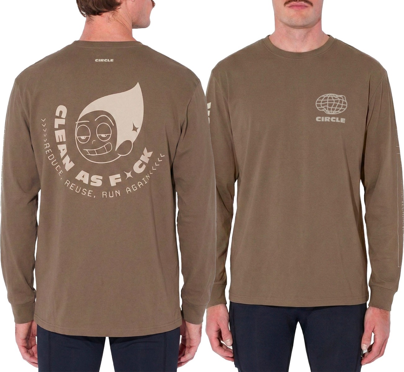T-shirt de trail running respirant et léger - Feel Good CAF LS T-Shirt 2.0 Clay - Taille M - Marron