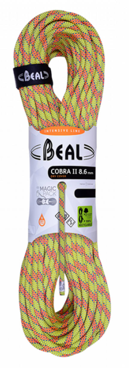 Corde à double - Cobra II 8.6 mm Dry Cover Anis - Taille 60 m - Vert
