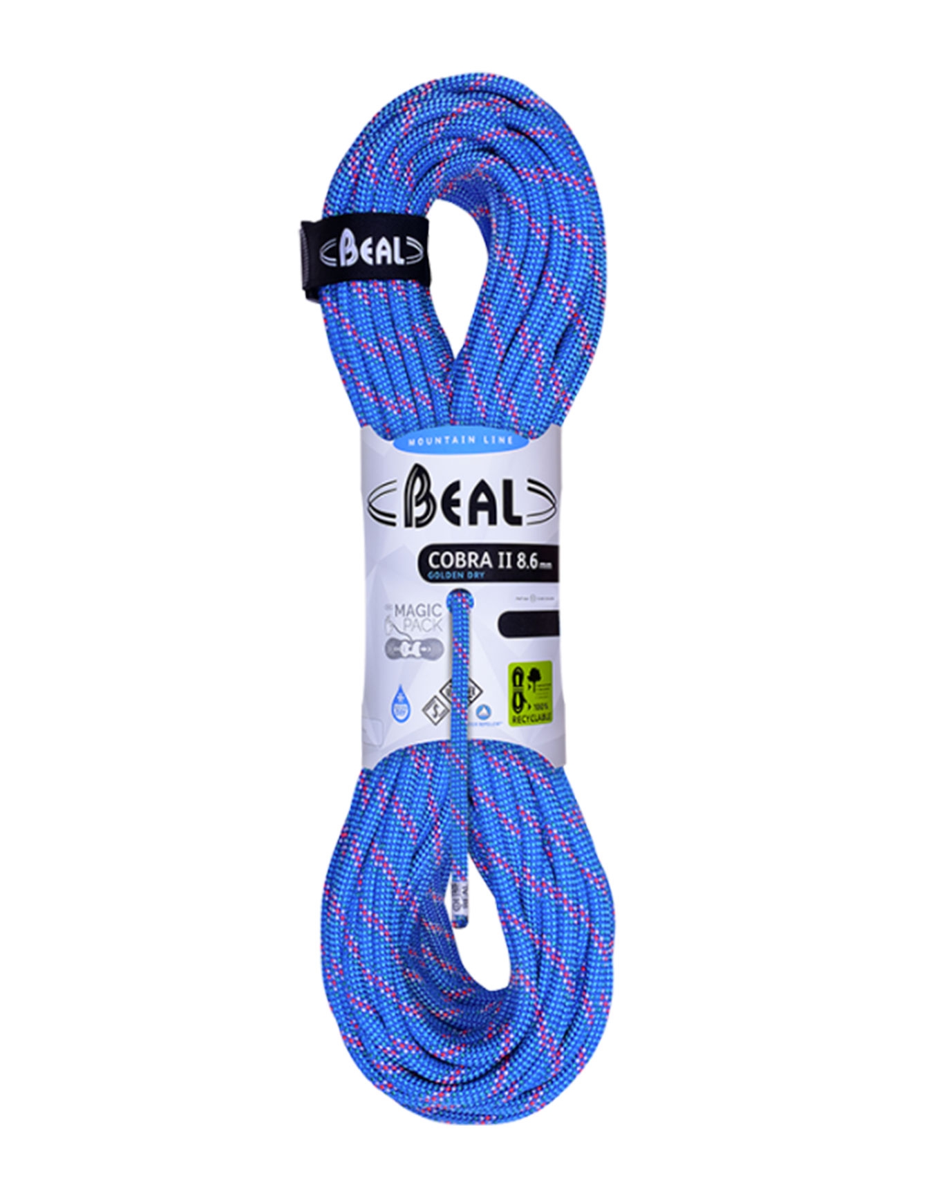 Corde à double - Cobra II 8.6 mm Golden Dry Blue - Taille 60 m - Bleu