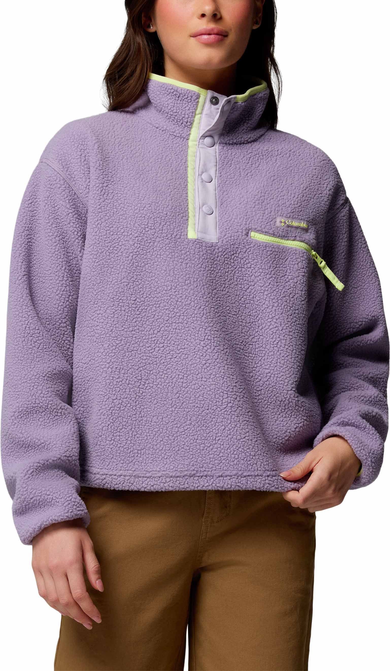 Cropped II Helvetia™ Women's ケンタ系OD LAB. NAVEL FUZZY Sherpa Columbia | Fleece Snap Half ギター