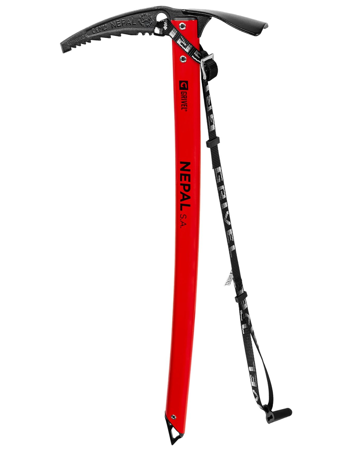Piolet gheata Nepal SA Plus, Grivel, Otel, 58 cm, Rosu/Negru