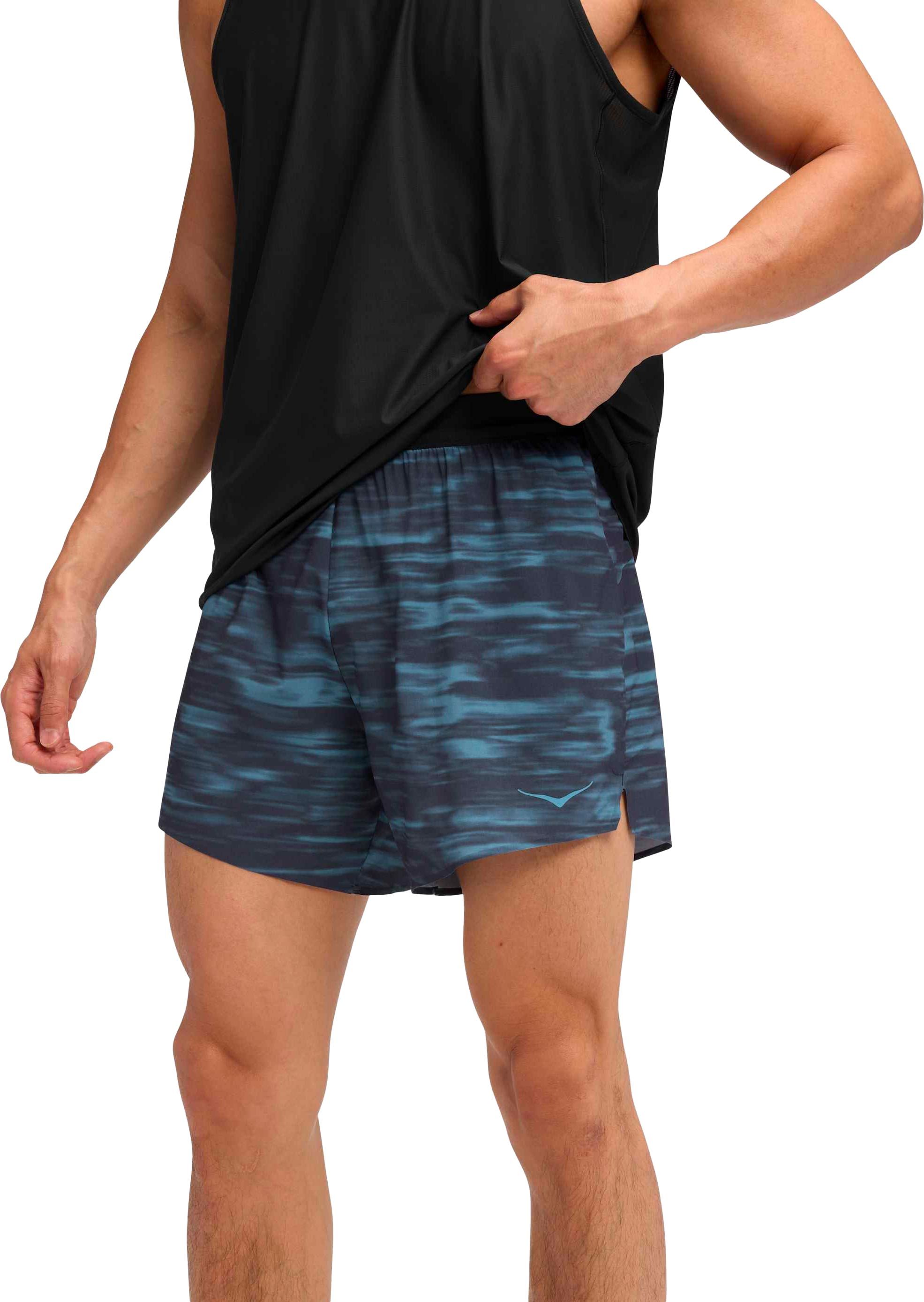 Hoka M Glide 5'' Short W/ Brief Blue Blurr Shorts trail running
