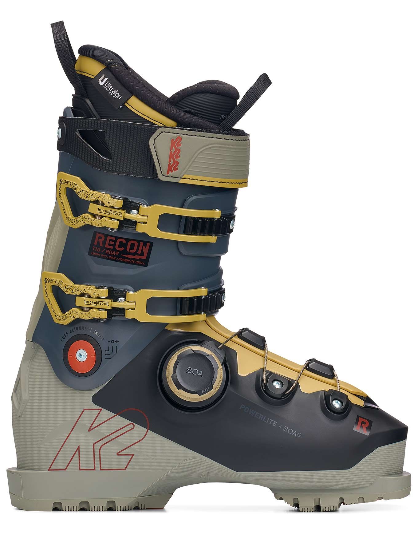 K2 Recon 110 Boa Grey/Gold Men's ski boots : Snowleader