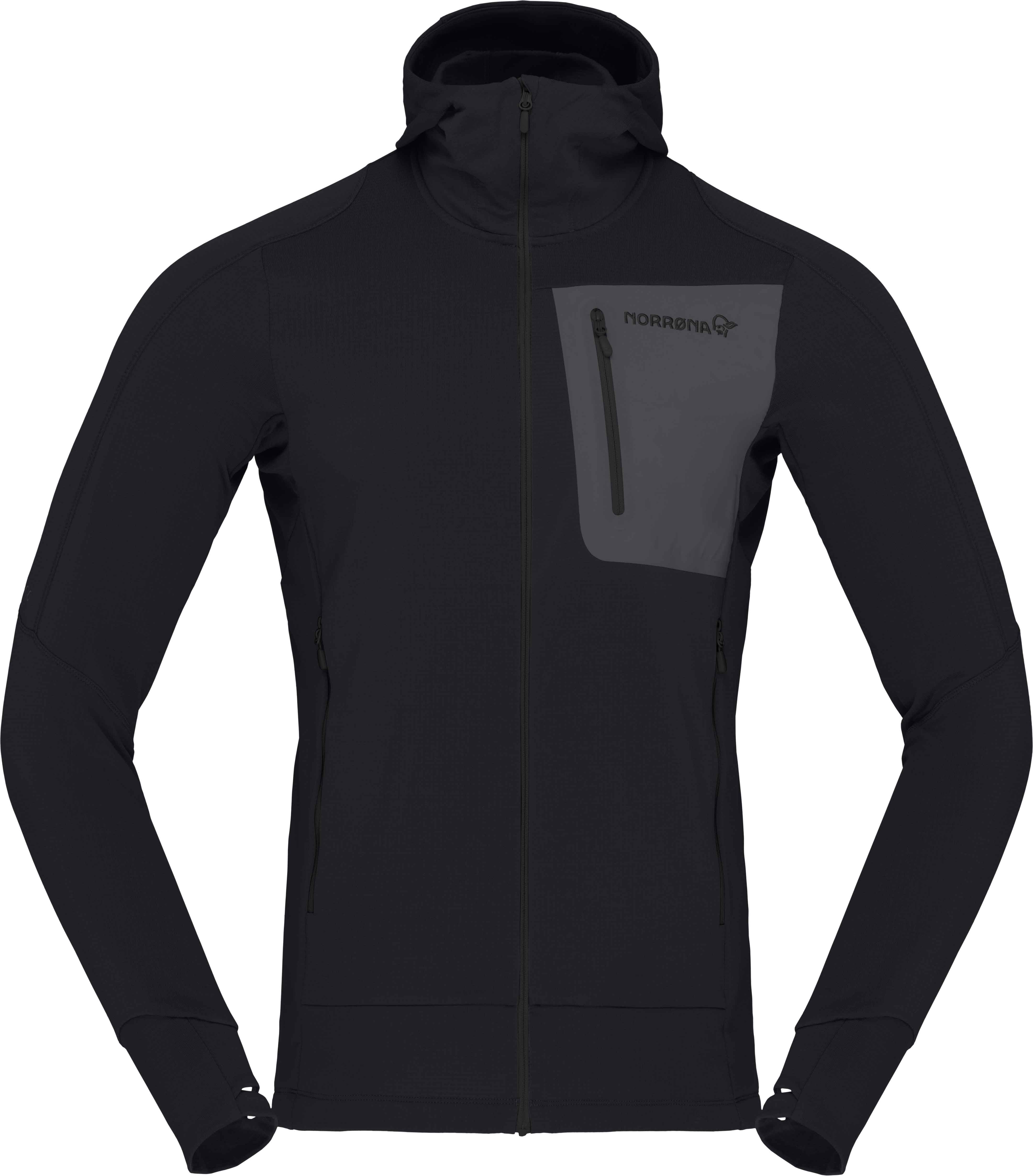 Norrona Falketind Power Grid Hood M'S Caviar Walking fleeces Norrona Falketind Power Grid Hood M'S Caviar Walking fleeces