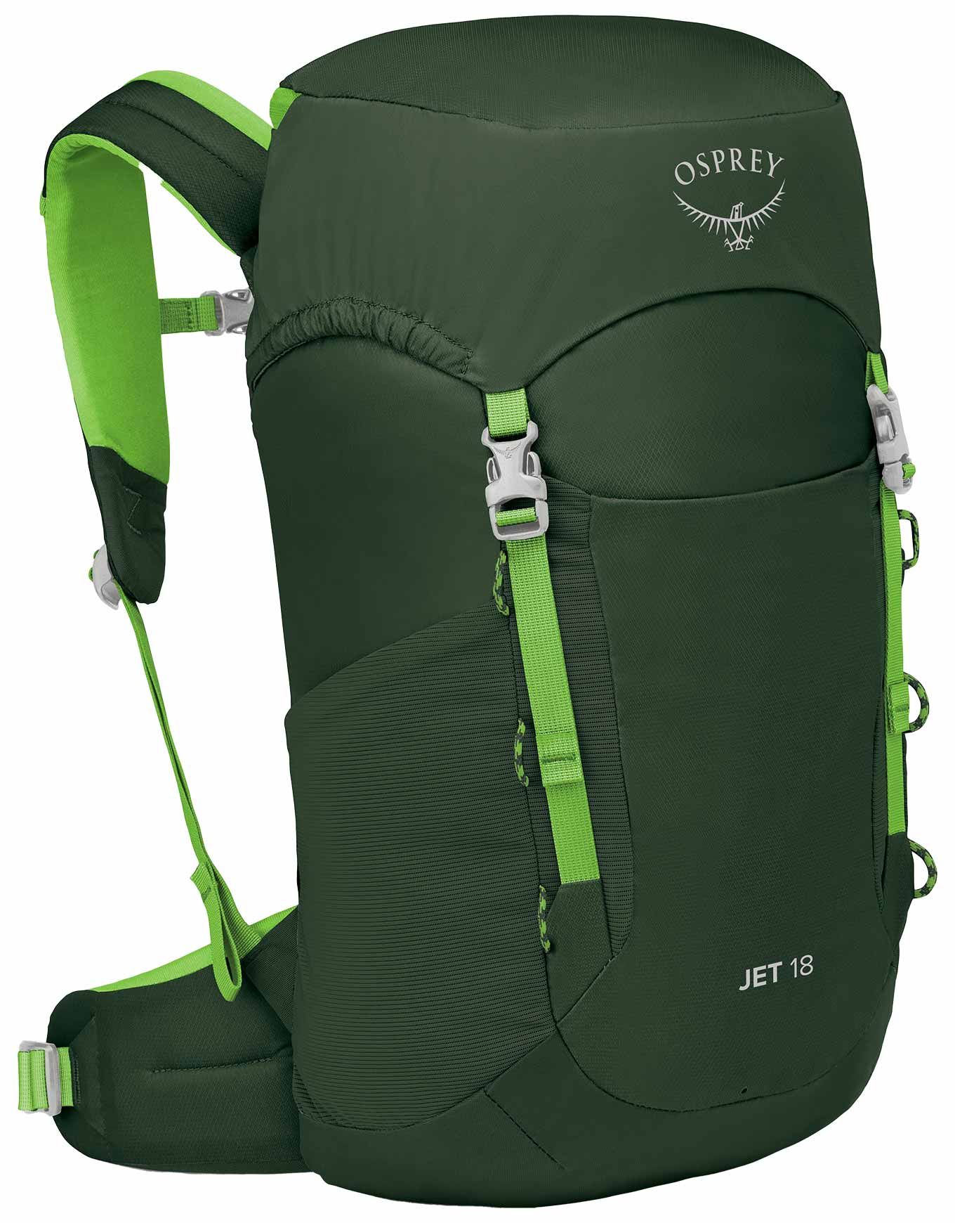 osprey backpack jet 28L Kid's Hiking Backpack, Green Canopy : Sports & Outdoors style opening makes loading and unloading simple Kids' Jet 28-Liter Backpack