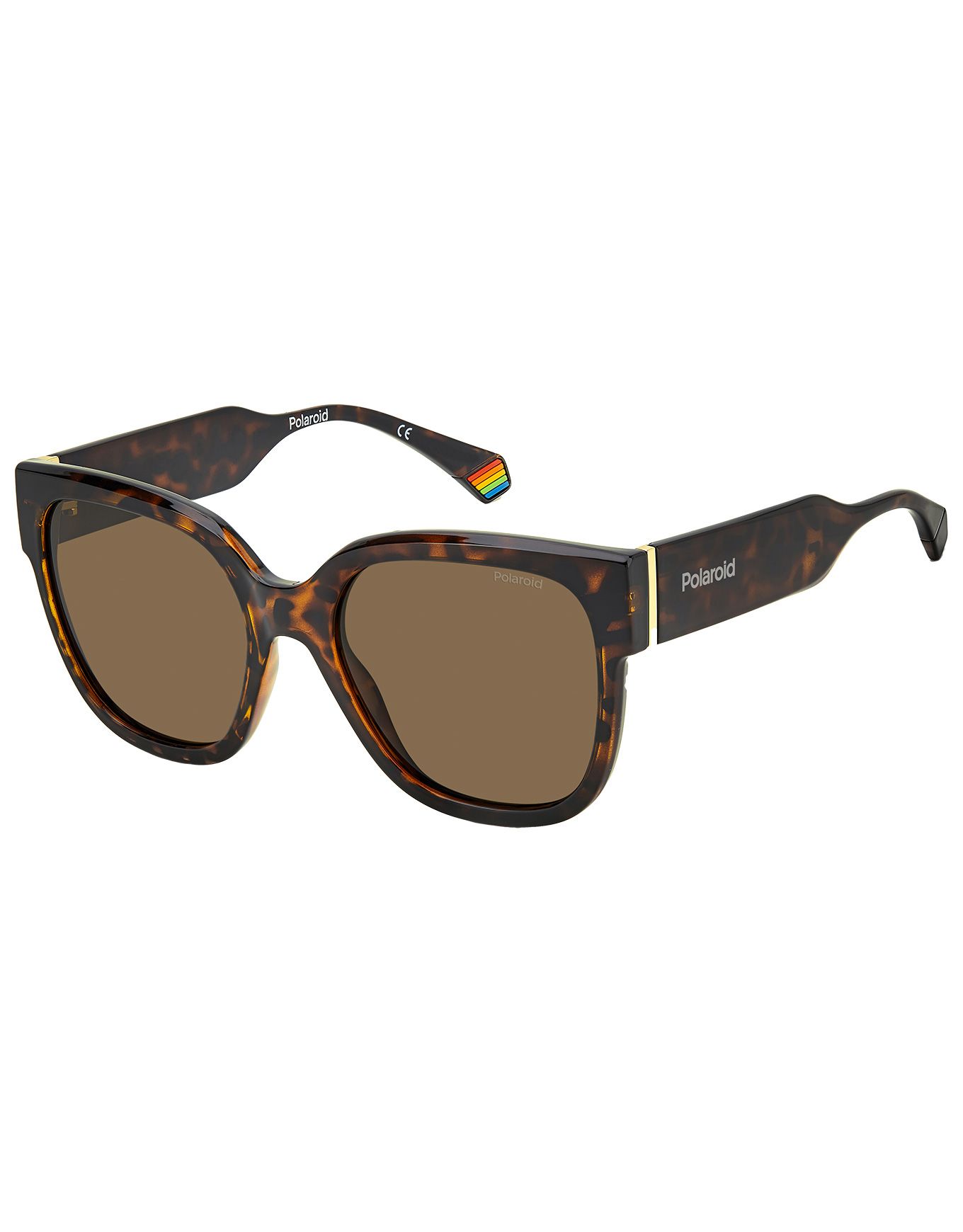 Polaroid zonnebril 4098/S met tortoise print donkerbruin