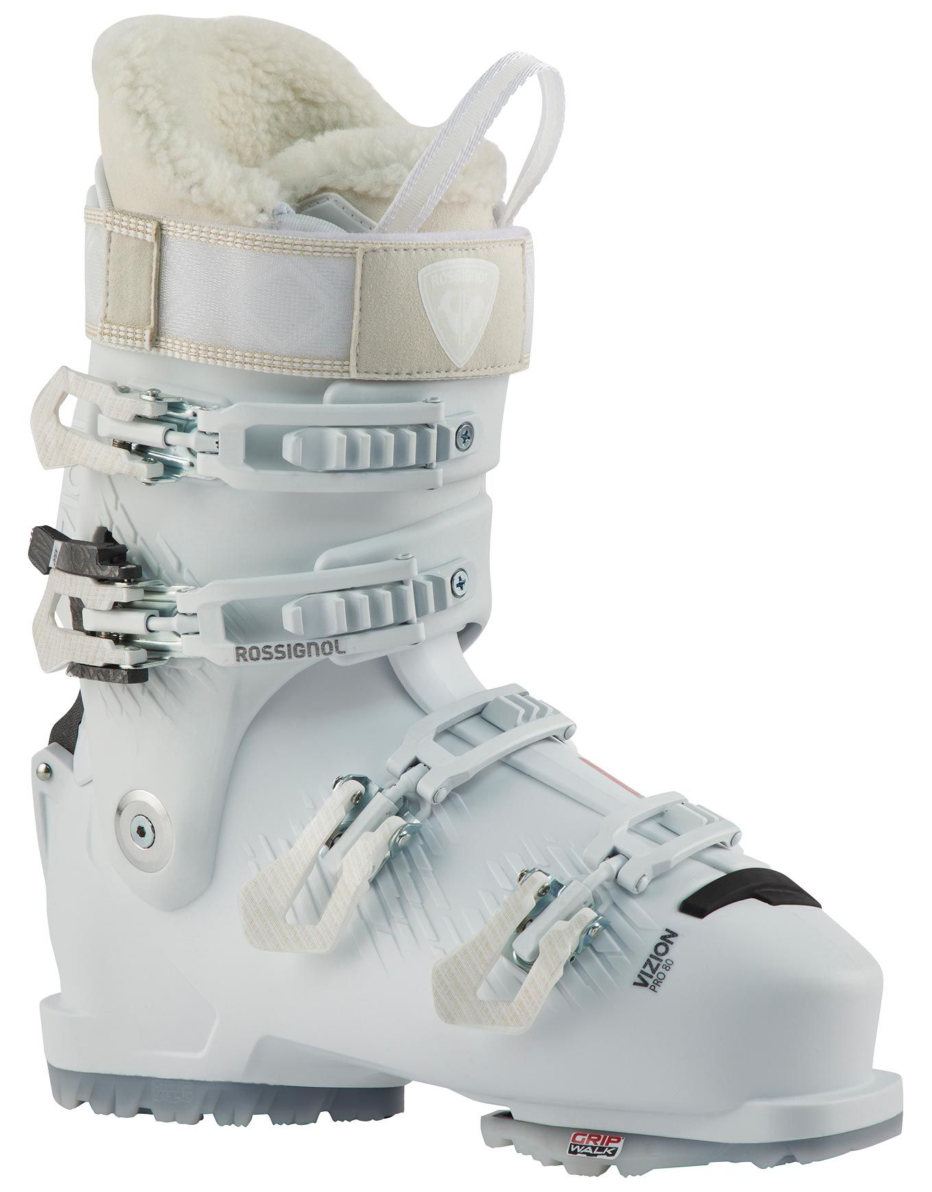 Rossignol Vizion 4B 80 W Gw – Chaussures De Ski Femme – Technologie Step In, Double Boucle, Laine Mérinos, Last 102 Mm, Taille 39, Blanc, Collection 2025