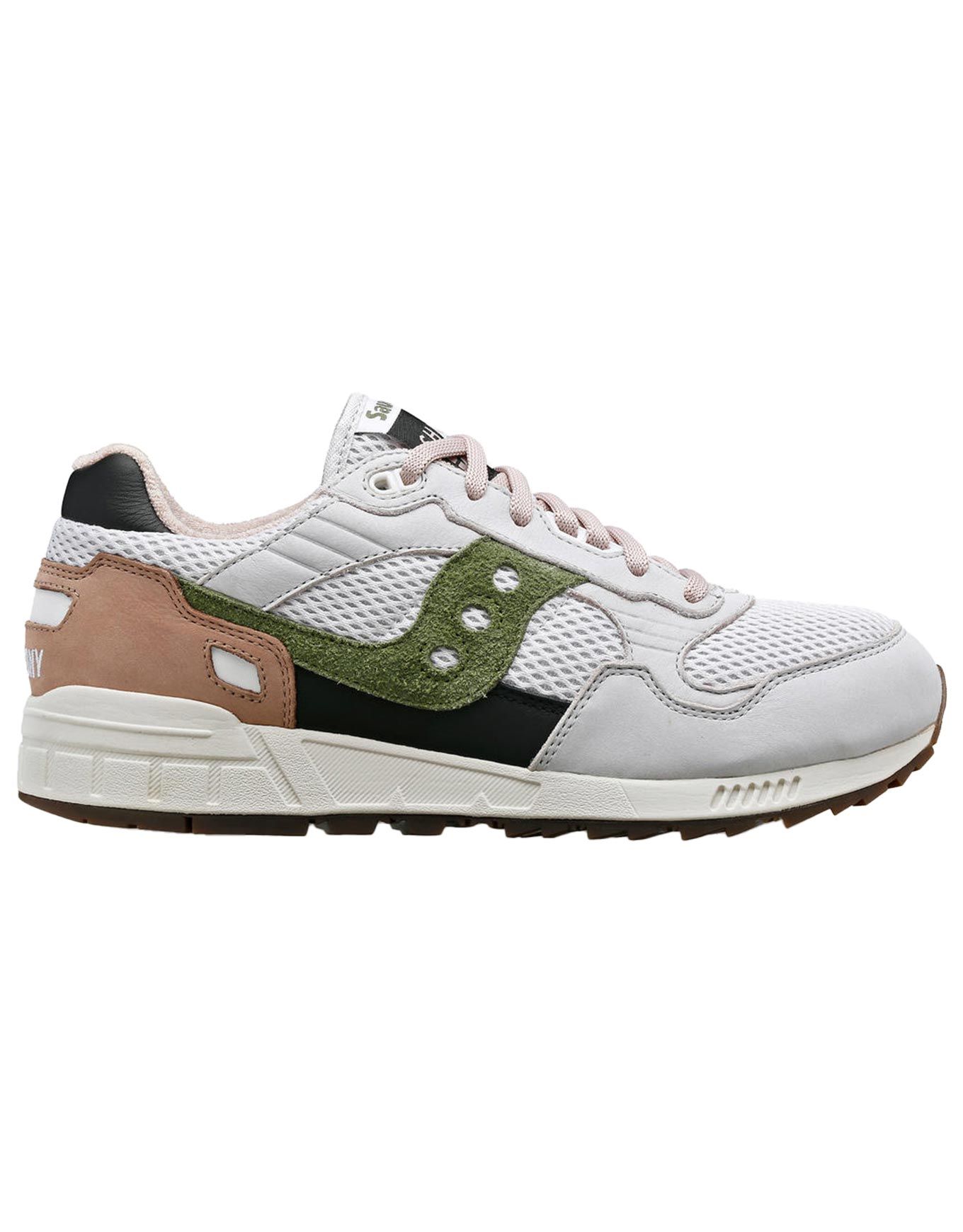 Saucony Shadow 5000 Sneakers Uomo – Pelle Scamosciata E Mesh, Colore Verde/Grigio, Ammortizzazione EVA, Suola XT-600