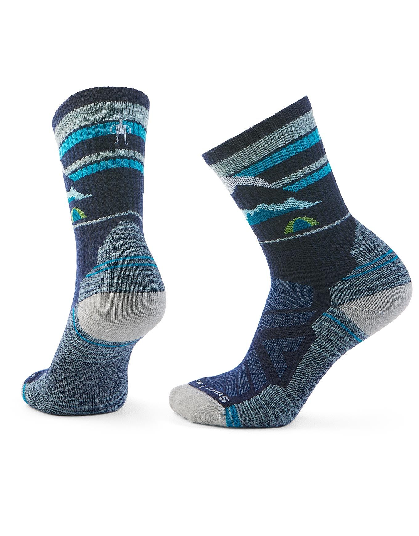 Chaussettes Randonnée Smartwool Laine Mérinos - Femme, Petite, Rayures Grises