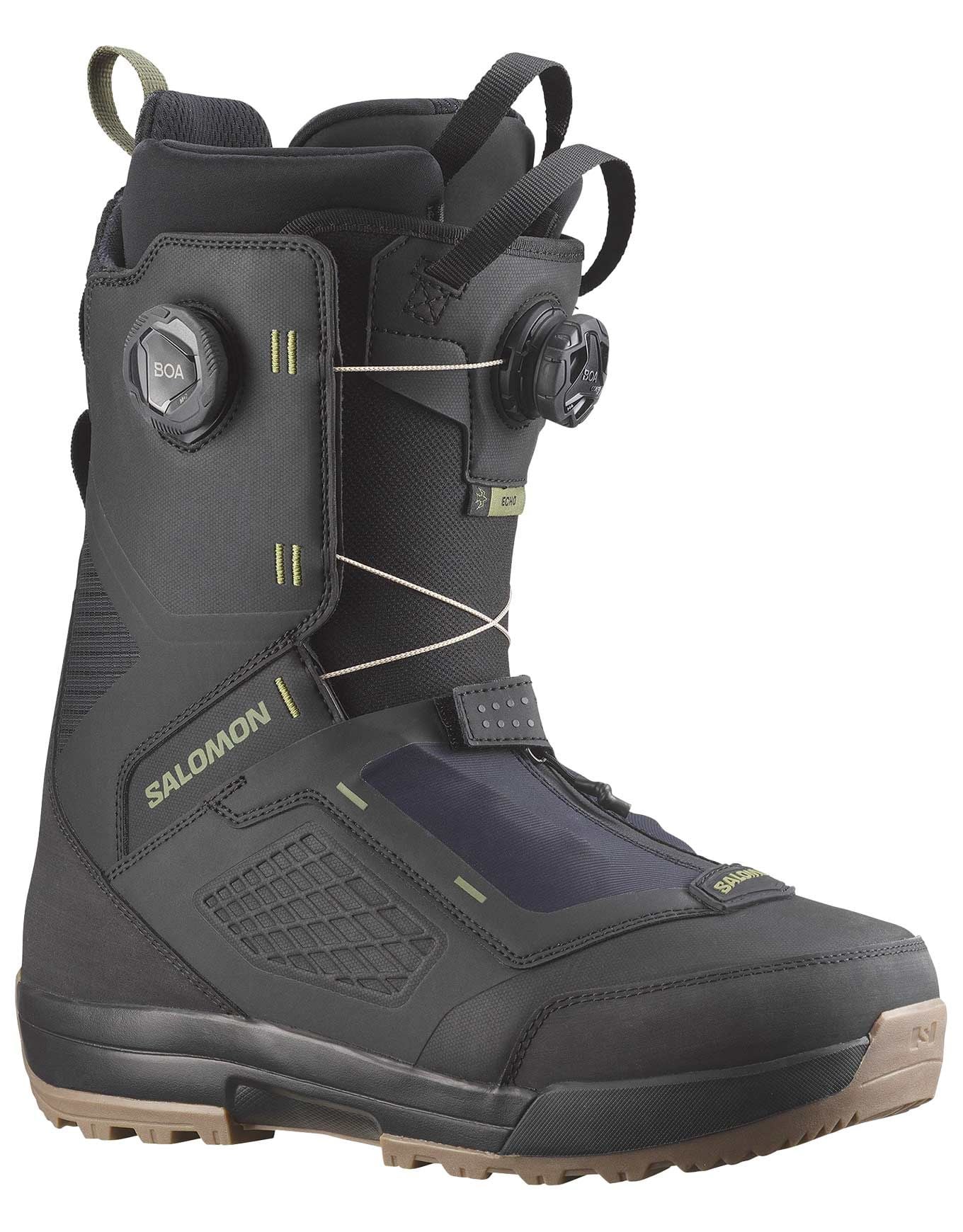 スノーボード SALOMON ECHO DUAL BOA WIDE 26.5 dialogue Salomon Snowboard Echo Dual Boa Wide Black/Deep Lichen Green Men's