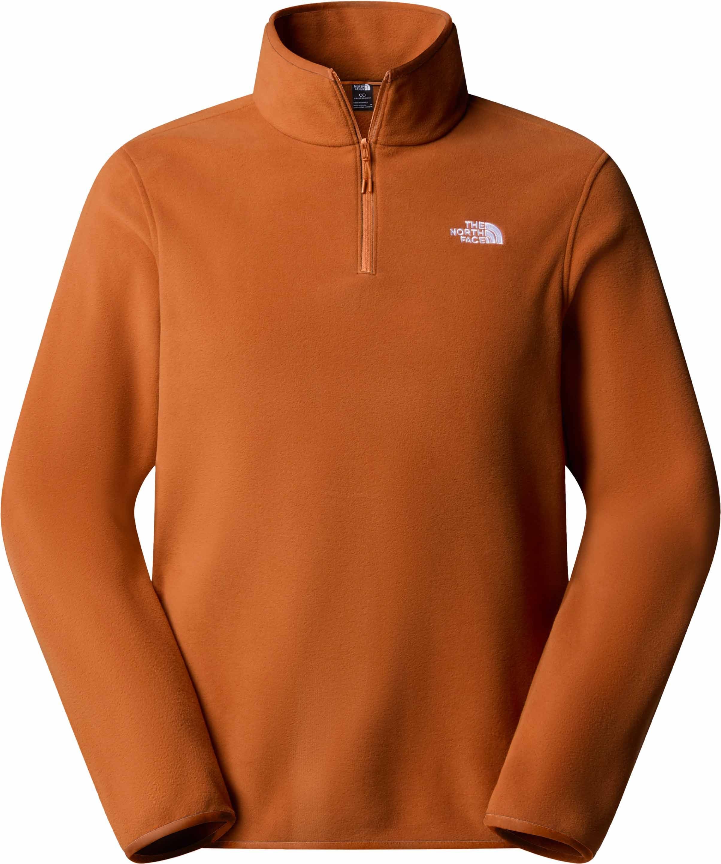 The North Face M Glacier Fleece 1/4 Zip Jacket Burnt Umber Walking 