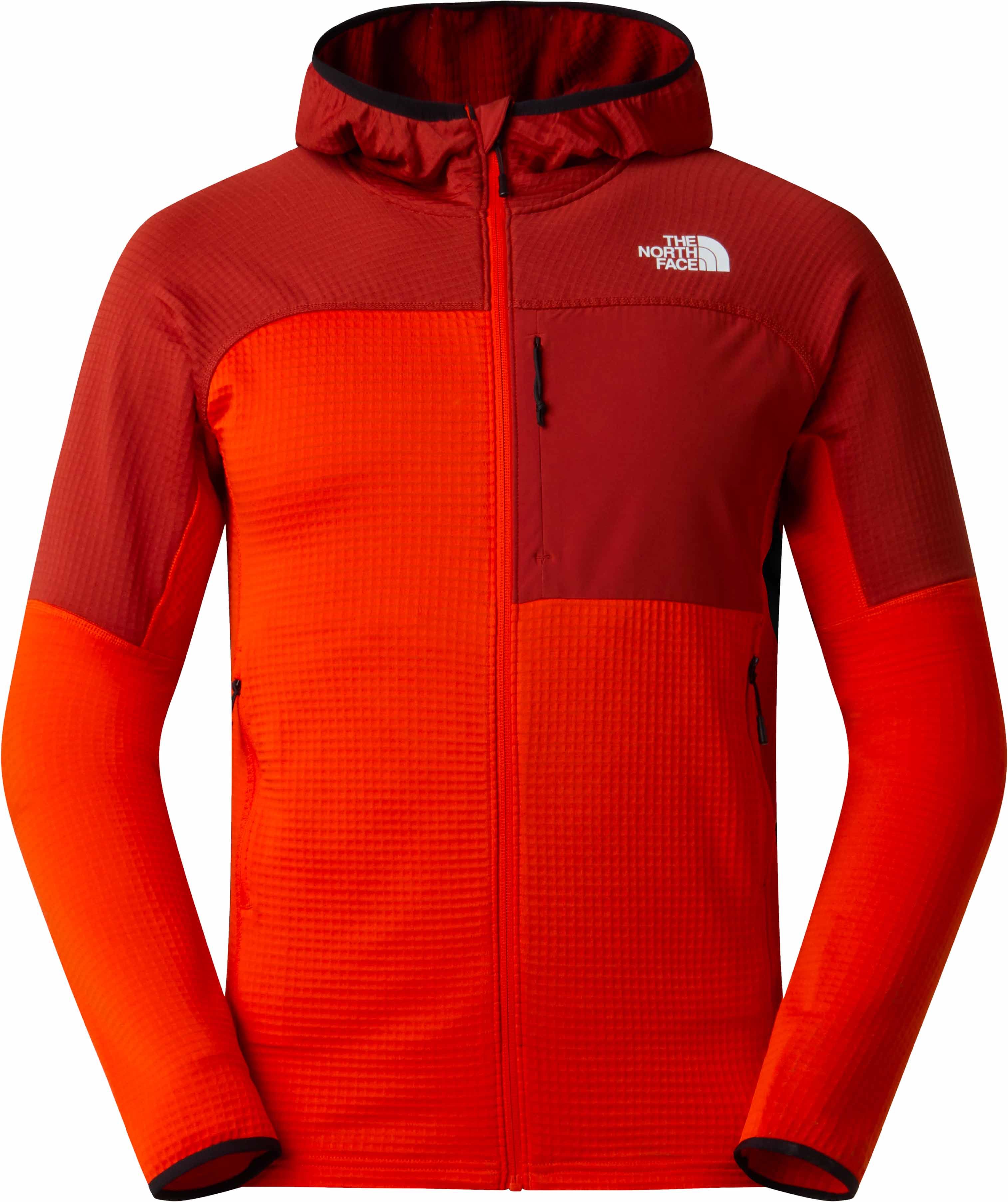 The North Face M Polartec Powergrid Stormgap Hoodie Lava Red Iron