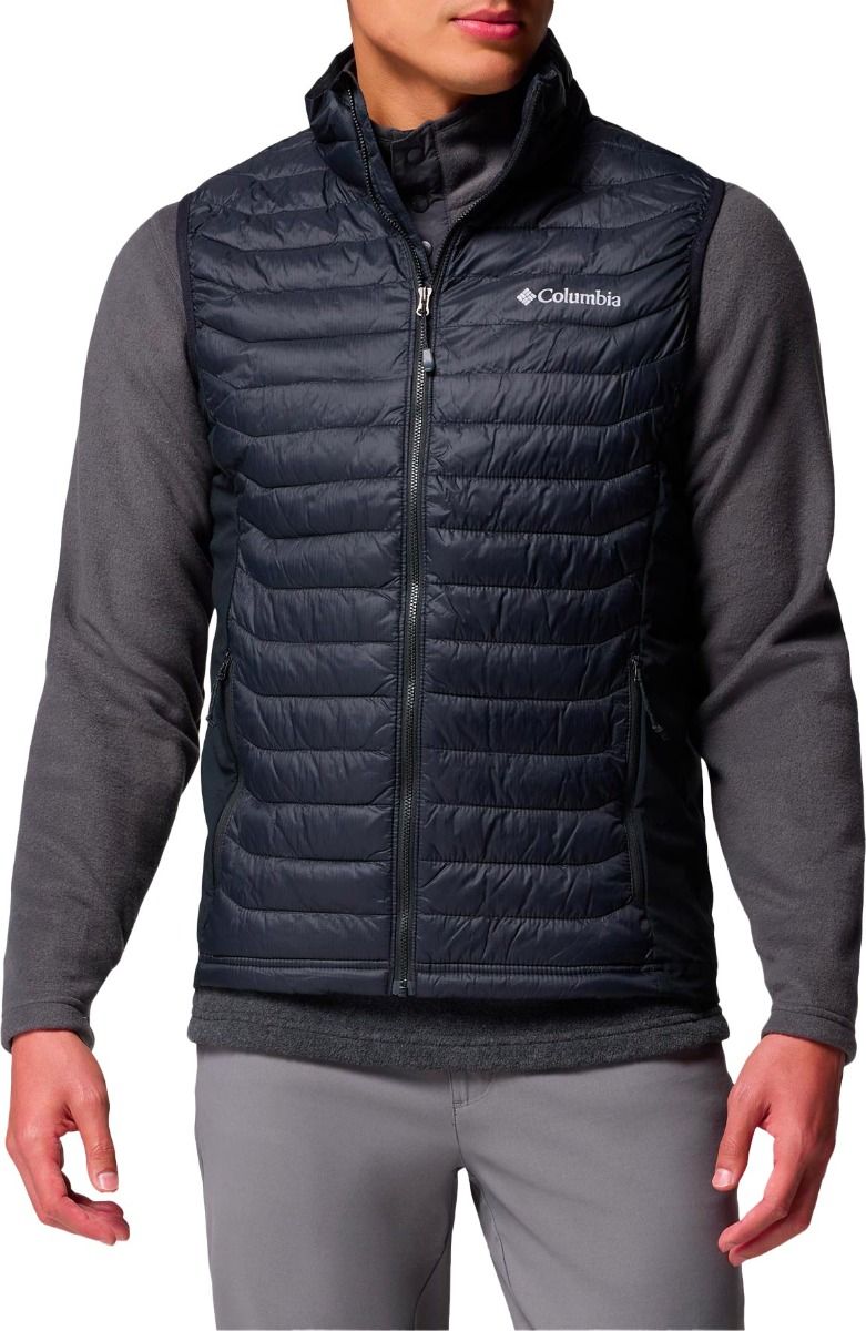 Columbia Powder Pass Hybrid Vest Black Down Jackets : Snowleader