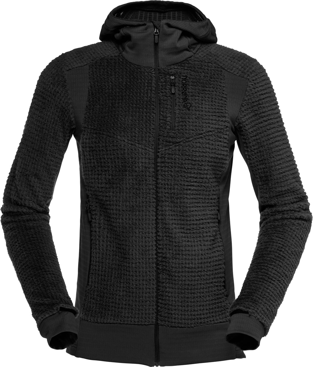 Norrona - Polaire technique en Polartec® - Falketind Alpha120 Zip Hood W Caviar Black - Taille M - Noir