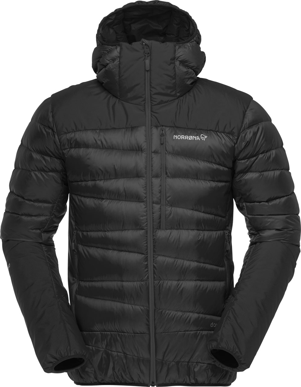 Norrona - Doudoune en duvet d'oie - Falketind Down750 Zip Hood M Caviar Black en Tissu Technique - Taille M - Noir