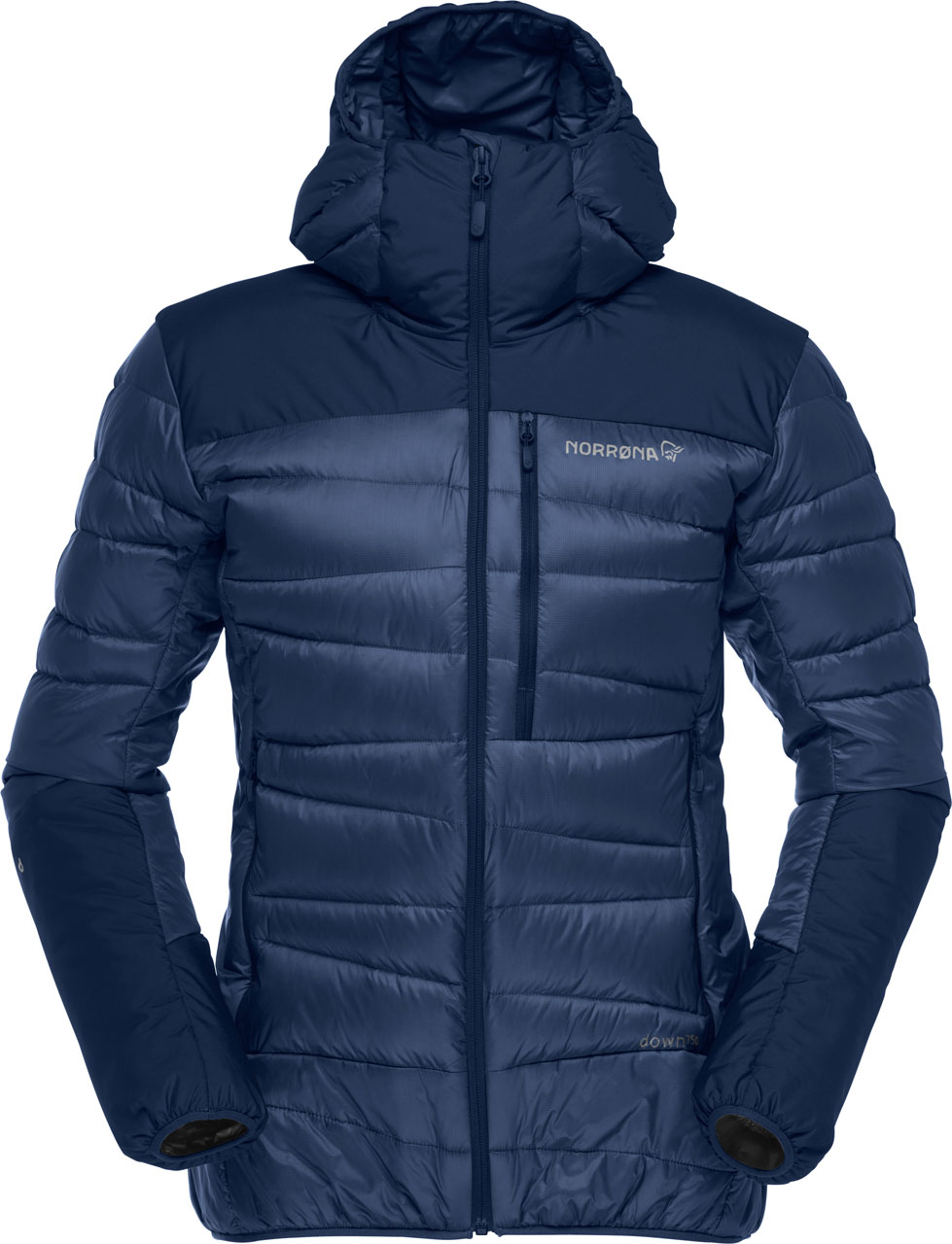 Norrona - Doudoune en duvet d'oie - Falketind Down750 Zip Hood W Indigo Night en Tissu Technique - Taille L - Navy