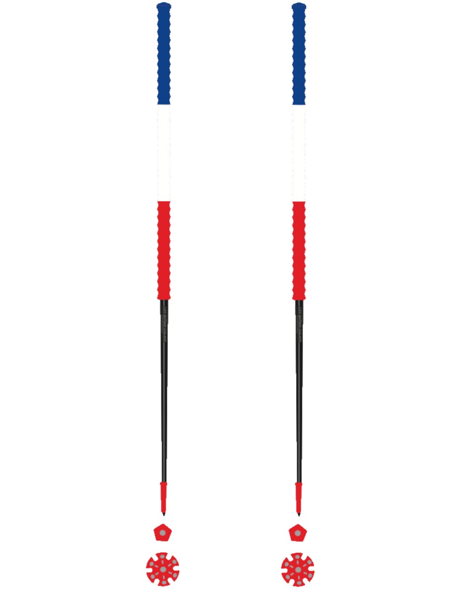 Bâtons de ski de randonnée - France - Taille 115 cm - Bleu