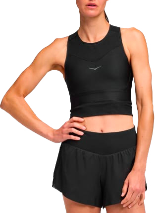 Brassière respirante de trail running - W Race Day Bra Black / Black en Nylon - Taille L - Noir