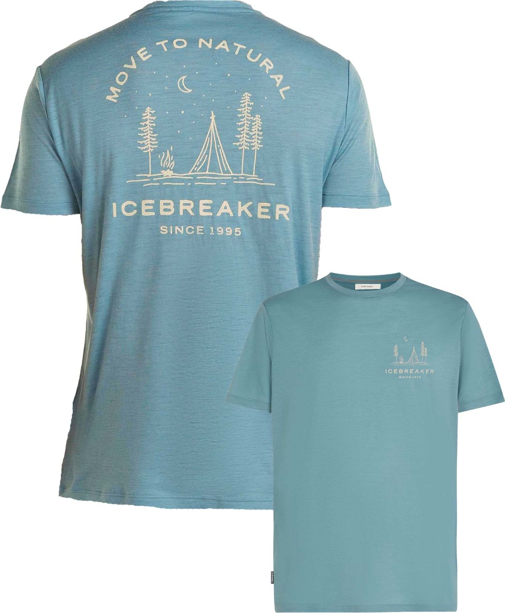 T-shirt de randonnée en laine de mérinos - M Merino 150 Tech Lite SS Tee Peaceful Pass Flint Blue en Laine - Taille XL - Bleu