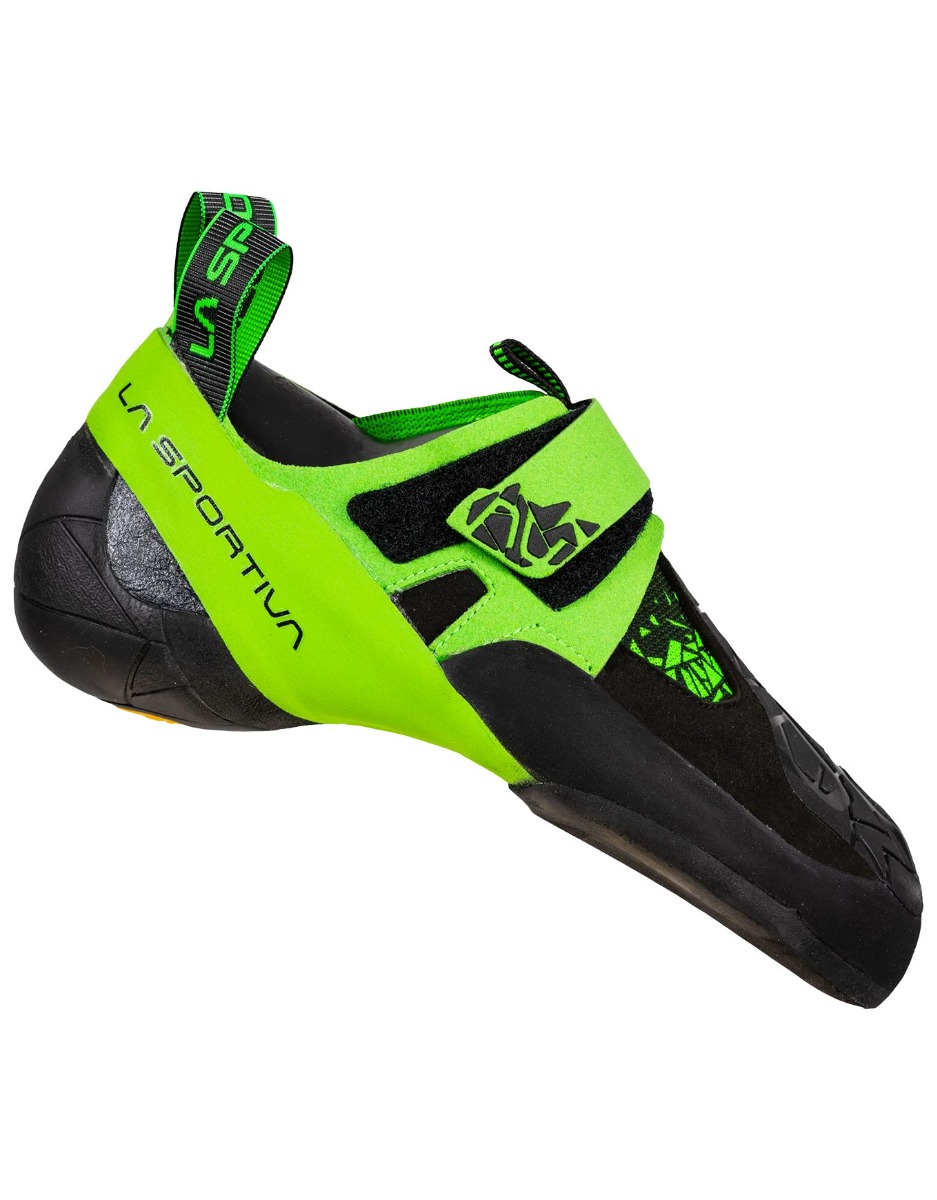 Chaussons d'escalade - Skwama Vegan Black/Flash Green en Cuir - Taille 35.5 - Vert