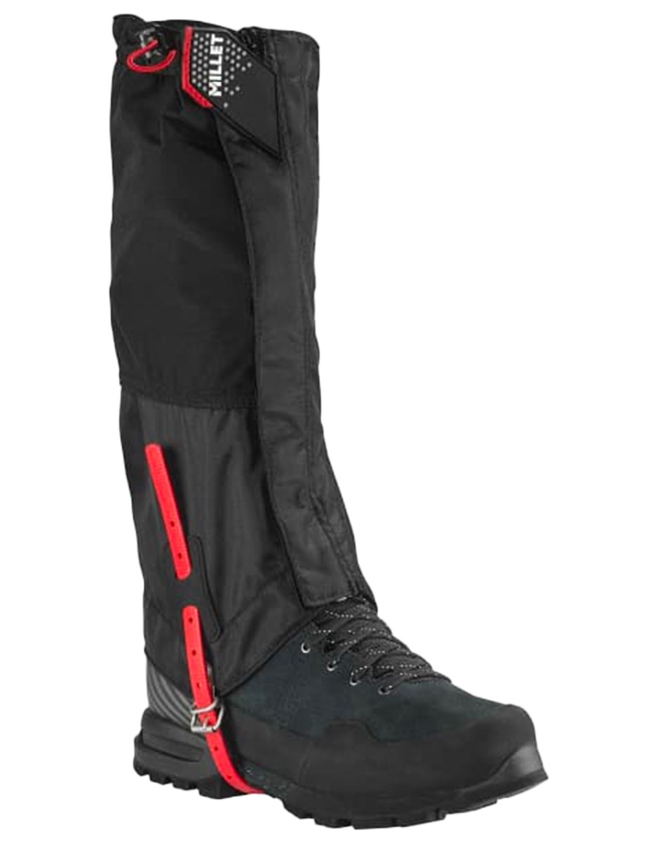 Hohe, schützende Gamaschen zum Bergsteigen Alpine Gaiters Dryedge Black/Red Größe L