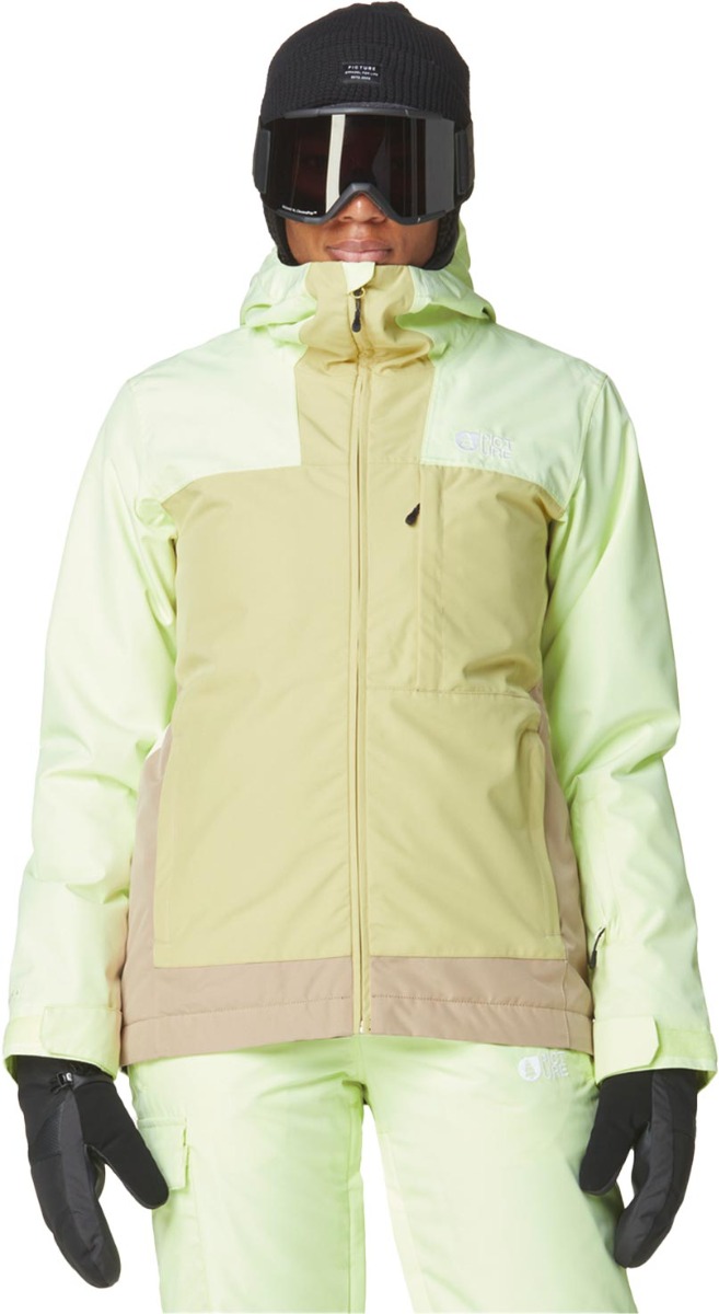 Wasserfeste und atmungsaktive Skijacke Seakrest Jkt Lime Cream Hemp Roebuck für Damen Größe XS Grün