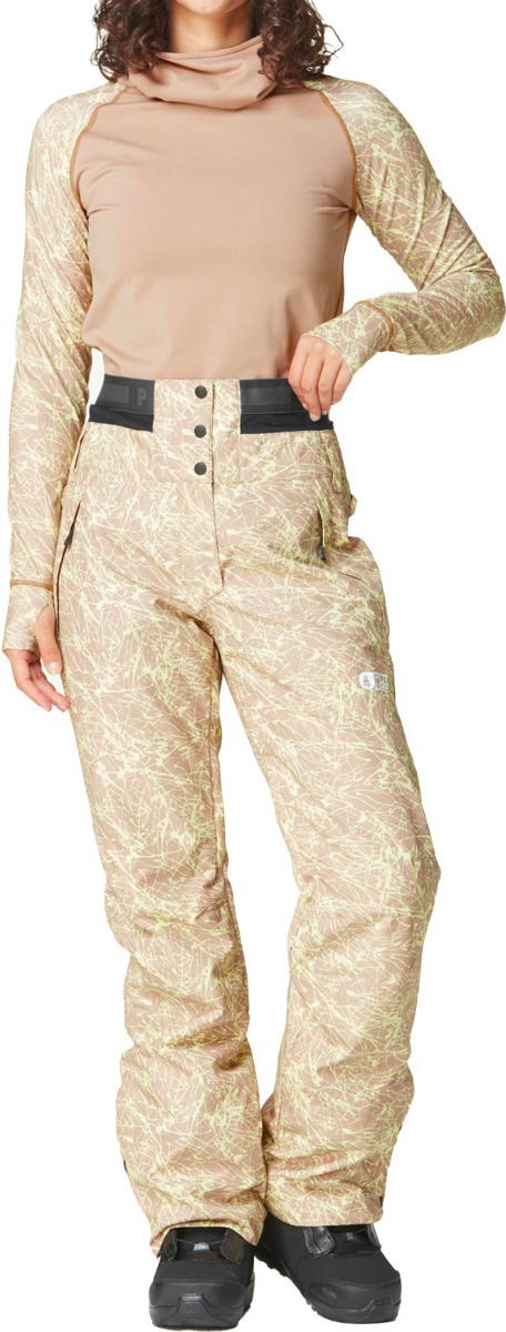 Wasserfeste und atmungsaktive Skihose Treva Printed Pants Textury Print für Damen Größe S Beige