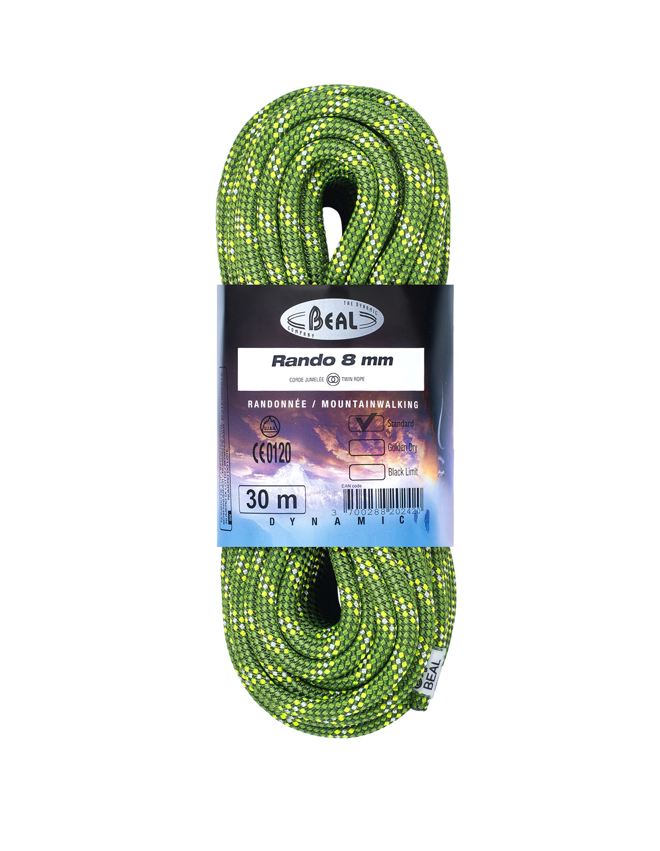Corde d'escalade - Rando 8 mm Vert - Taille 48 m