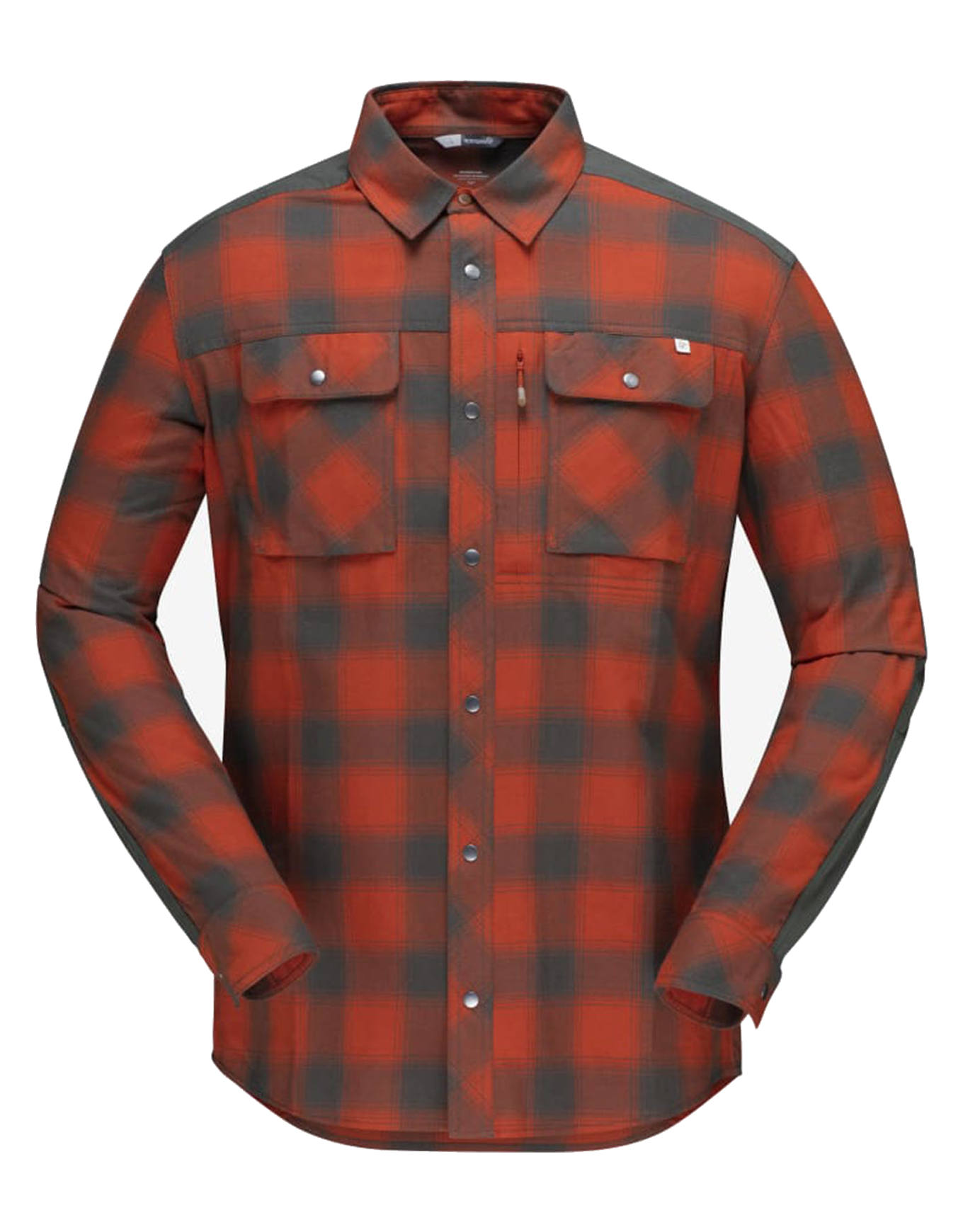 Norrona - Chemise de randonnée en laine - Svalbard Flannel Shirt M Rooibos Tea/Slate Grey en Coton - Taille XS - Rouge