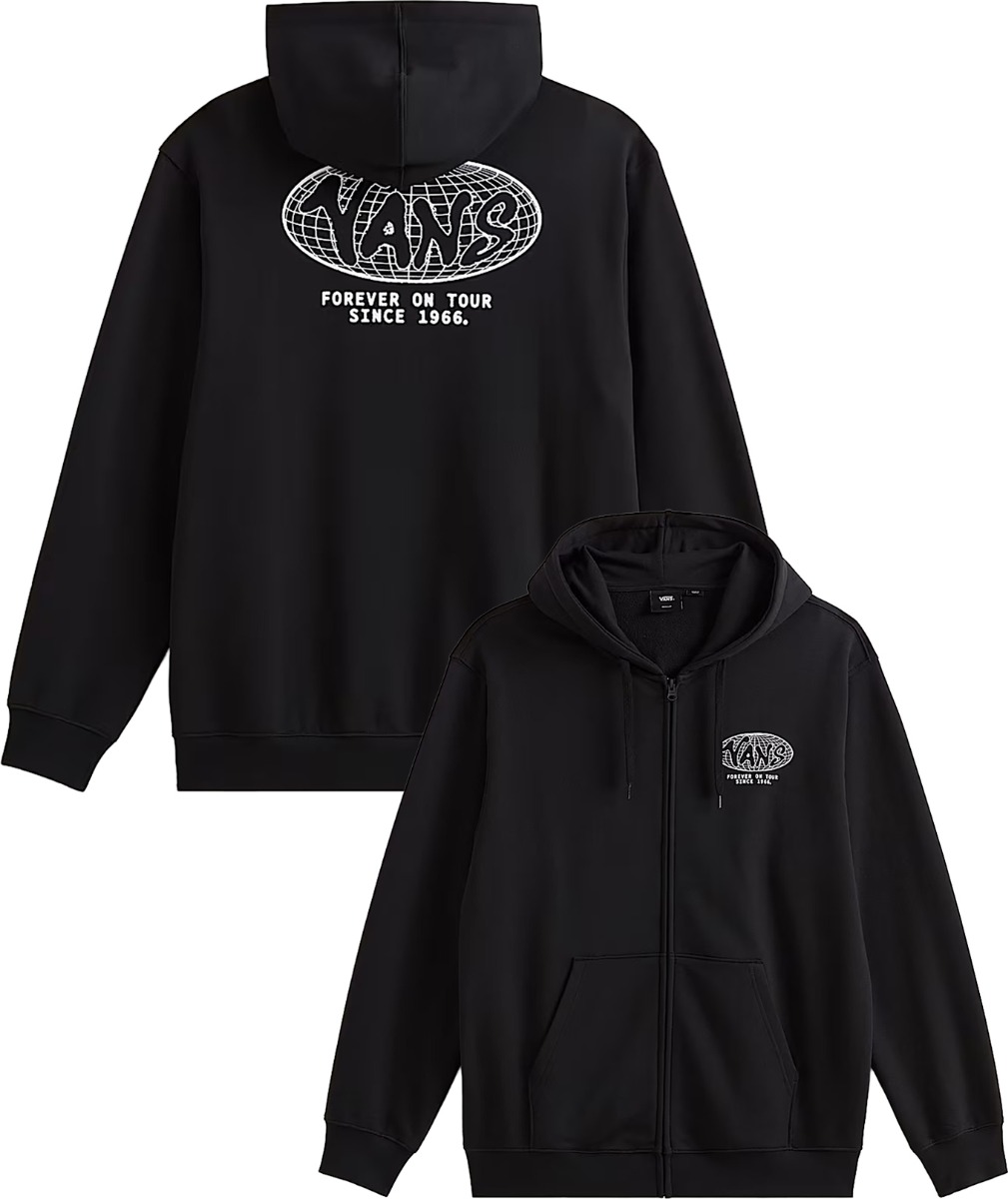 Pull chaud zippé - World Tour Loose Full Zip Black en Coton - Taille L - Noir