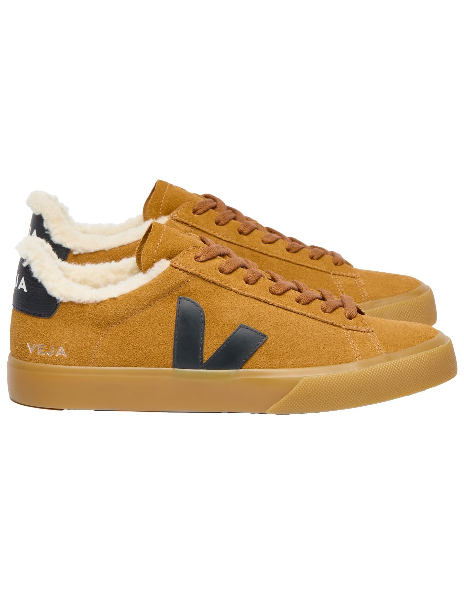 Sneakers chaudes en cuir - Campo Winter Camel Black Natural - Taille 43 - Marron