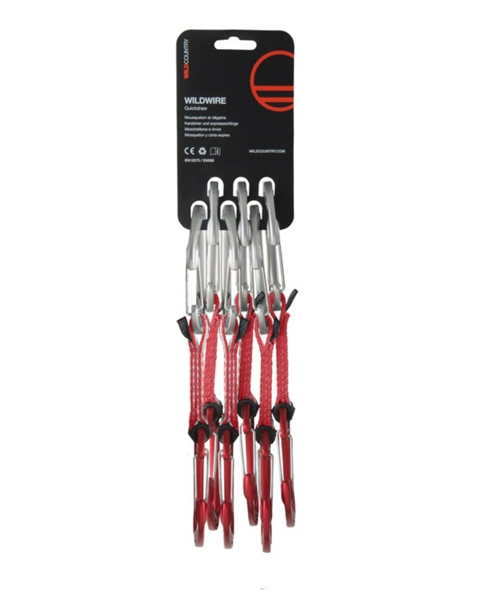 Pack de 6 dégaines d'escalade - Wildwire Quickdraw 6X10Cm - Rouge